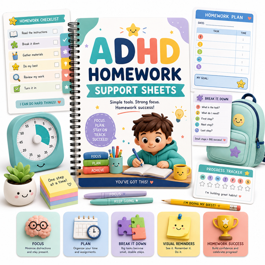 ADHD Homework Support Sheets